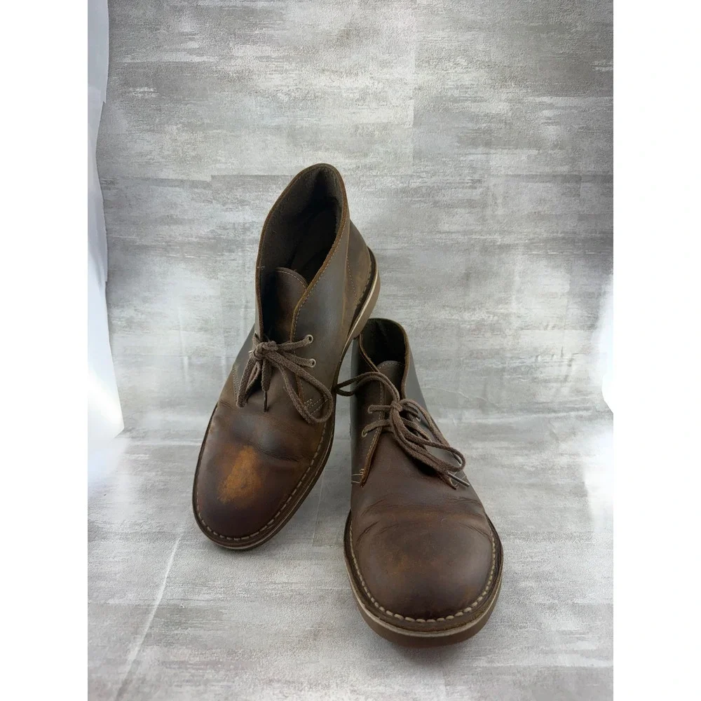 Clarks Bushacre 3 Men Beeswax Brown Leather Chukka Desert Boots 2608 286 Sz 10M